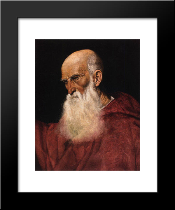 Portrait Of A Cardinal 20x24 Black Modern Wood Framed Art Print Poster by Bassano, Jacopo