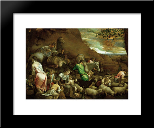 The Journey Of Jacob 20x24 Black Modern Wood Framed Art Print Poster by Bassano, Jacopo