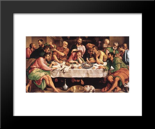 The Last Supper 20x24 Black Modern Wood Framed Art Print Poster by Bassano, Jacopo