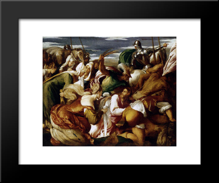 The Road To Calvary 20x24 Black Modern Wood Framed Art Print Poster by Bassano, Jacopo