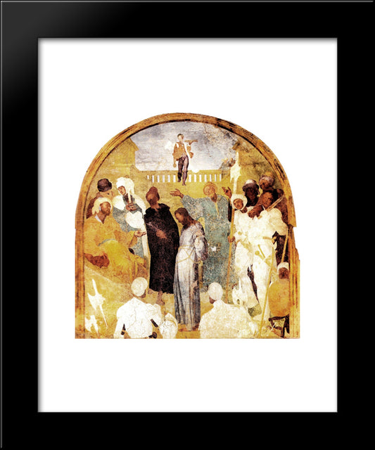 Christ Before Pilate 20x24 Black Modern Wood Framed Art Print Poster by Pontormo, Jacopo