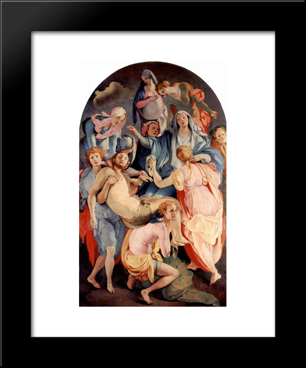 Deposition From The Cross 20x24 Black Modern Wood Framed Art Print Poster by Pontormo, Jacopo