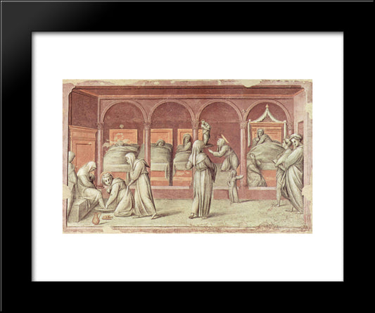 Episode From The Life In The Hospital 20x24 Black Modern Wood Framed Art Print Poster by Pontormo, Jacopo
