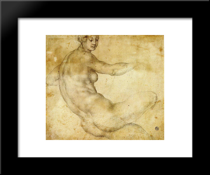 Female Nude 20x24 Black Modern Wood Framed Art Print Poster by Pontormo, Jacopo