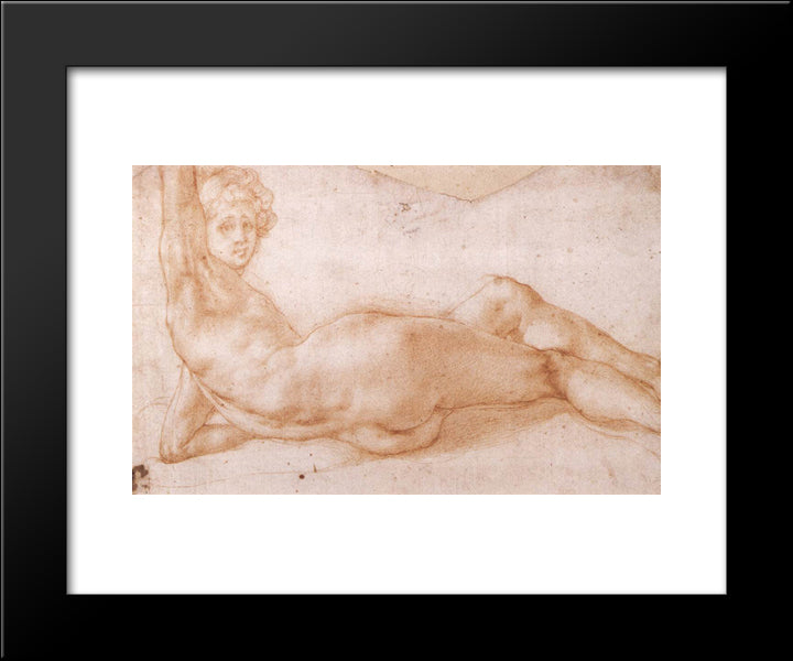 Hermaphrodite Figure 20x24 Black Modern Wood Framed Art Print Poster by Pontormo, Jacopo