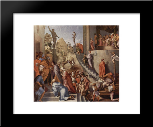 Joseph In Egypt 20x24 Black Modern Wood Framed Art Print Poster by Pontormo, Jacopo