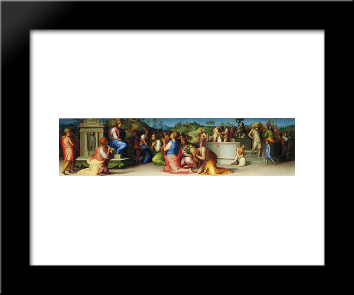 Joseph Revealing Himself To His Brothers 20x24 Black Modern Wood Framed Art Print Poster by Pontormo, Jacopo