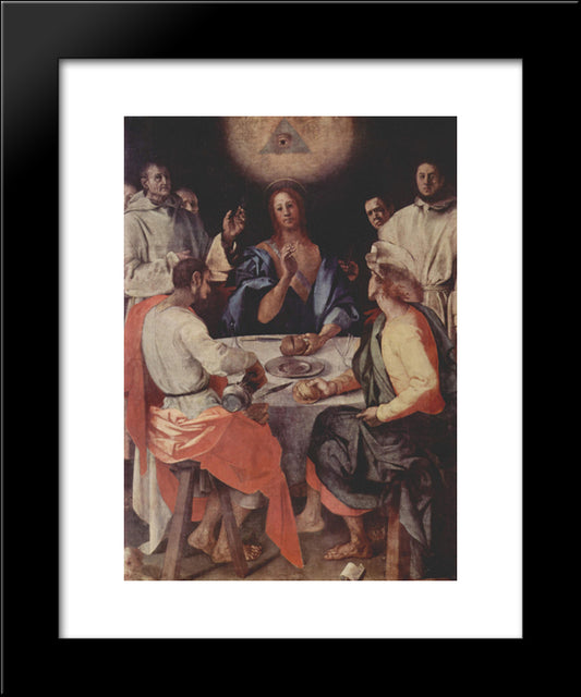 Last Supper At Emmaus 20x24 Black Modern Wood Framed Art Print Poster by Pontormo, Jacopo