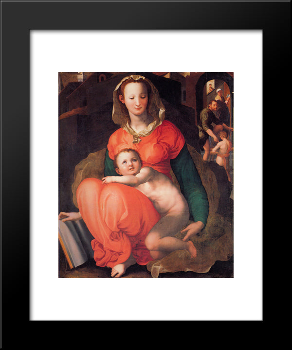 Madonna And Child 20x24 Black Modern Wood Framed Art Print Poster by Pontormo, Jacopo