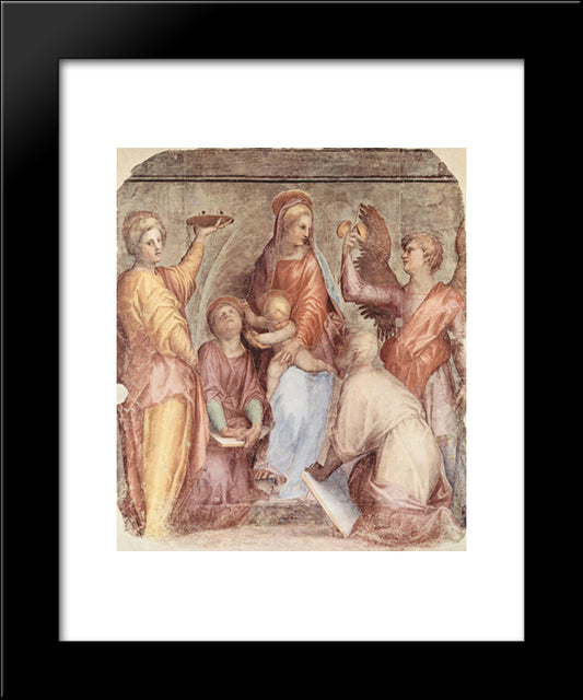 Mary With Christ Child And Saints 20x24 Black Modern Wood Framed Art Print Poster by Pontormo, Jacopo