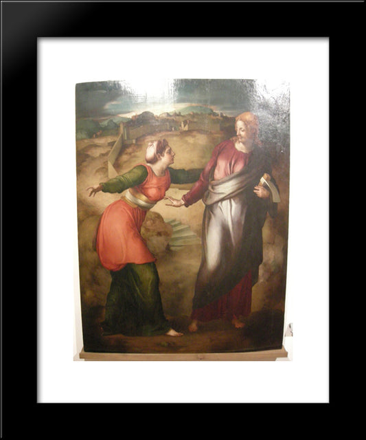 Noli Me Tangere 20x24 Black Modern Wood Framed Art Print Poster by Pontormo, Jacopo