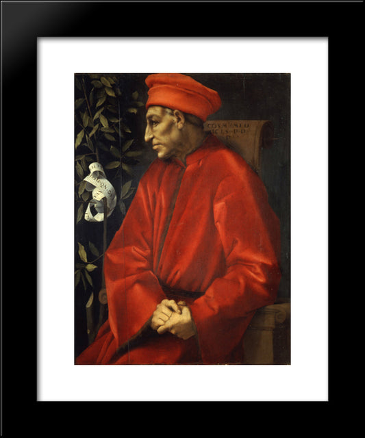 Portrait Of Cosimo De' Medici The Elder 20x24 Black Modern Wood Framed Art Print Poster by Pontormo, Jacopo