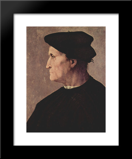 Portrait Of Francesco Da Castiglione 20x24 Black Modern Wood Framed Art Print Poster by Pontormo, Jacopo