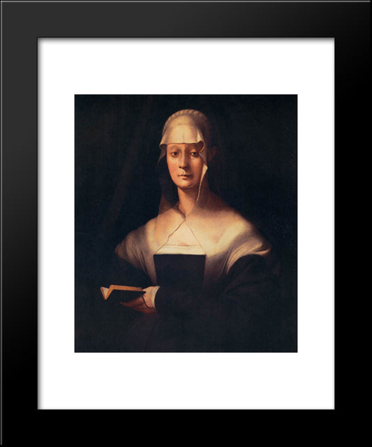 Portrait Of Maria Salviati 20x24 Black Modern Wood Framed Art Print Poster by Pontormo, Jacopo