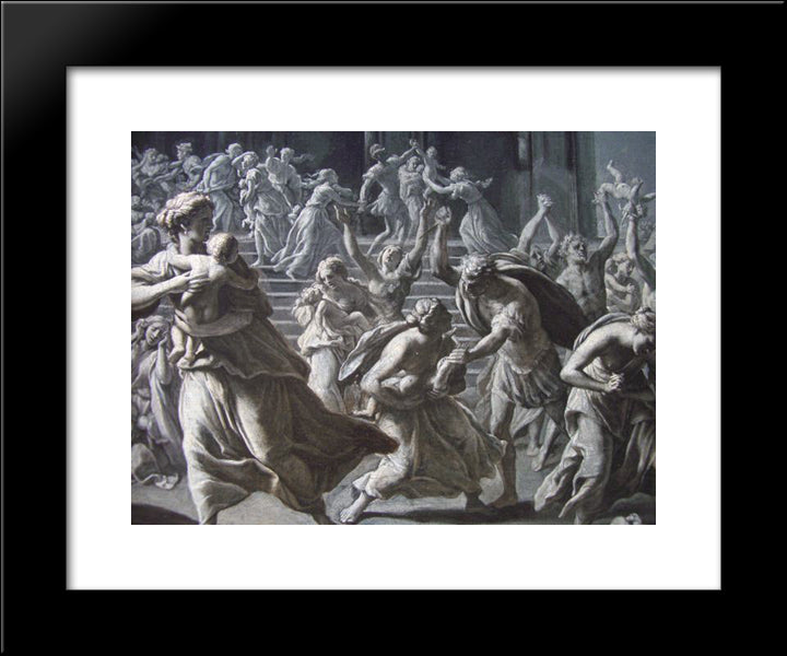 Massacre Of The Innocents 20x24 Black Modern Wood Framed Art Print Poster by Stella, Jacques