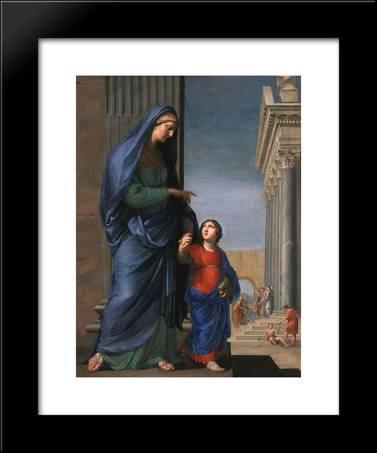 Sainte Anne Leading The Virgin In The Temple 20x24 Black Modern Wood Framed Art Print Poster by Stella, Jacques