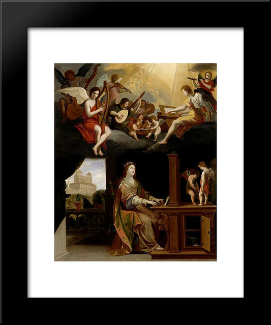 St. Cecilia 20x24 Black Modern Wood Framed Art Print Poster by Stella, Jacques