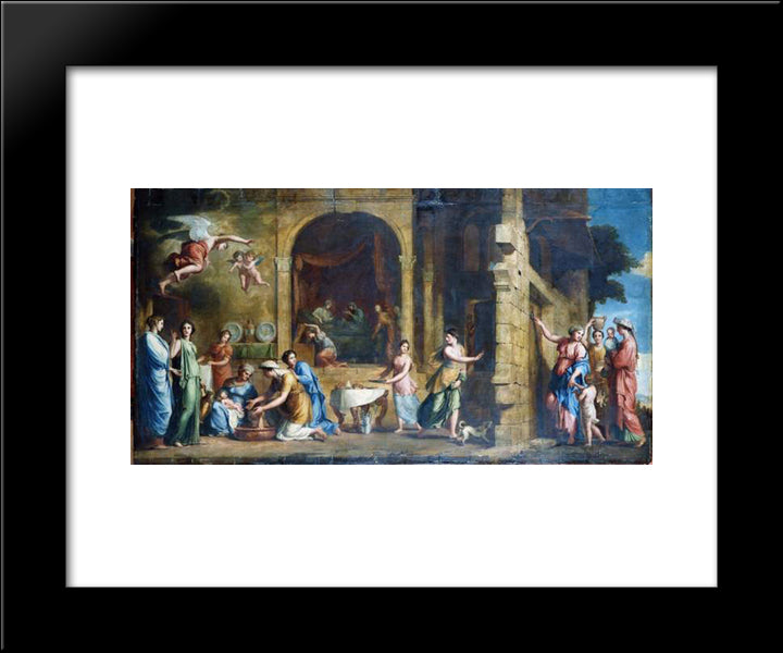 The Birth Of The Virgin 20x24 Black Modern Wood Framed Art Print Poster by Stella, Jacques