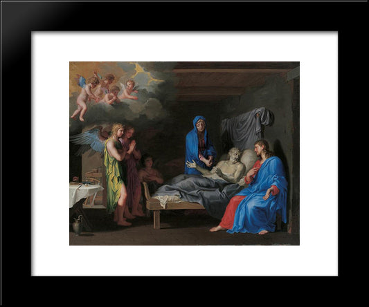 The Death Of Saint Joseph 20x24 Black Modern Wood Framed Art Print Poster by Stella, Jacques