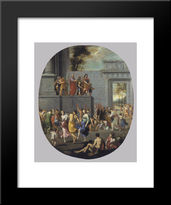 The Liberality Of Louis Xiii And Cardinal Richelieu 20x24 Black Modern Wood Framed Art Print Poster by Stella, Jacques