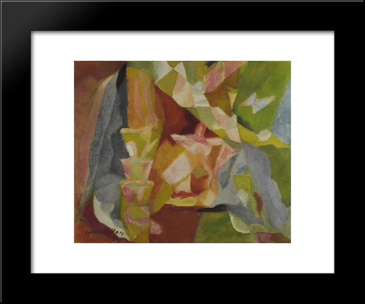 Abstract Figure In A Landscape 20x24 Black Modern Wood Framed Art Print Poster by Villon, Jacques