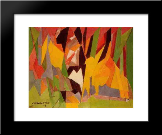 Au Coin Du Bois 20x24 Black Modern Wood Framed Art Print Poster by Villon, Jacques