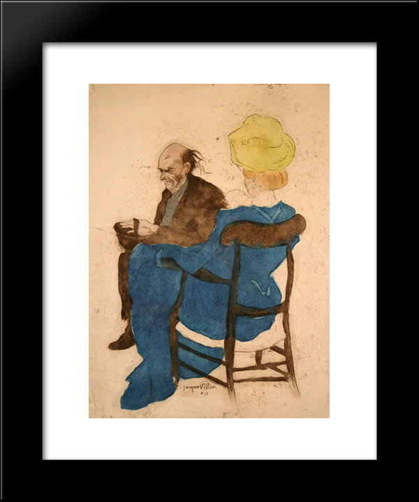 Bibi Shining Shoes 20x24 Black Modern Wood Framed Art Print Poster by Villon, Jacques