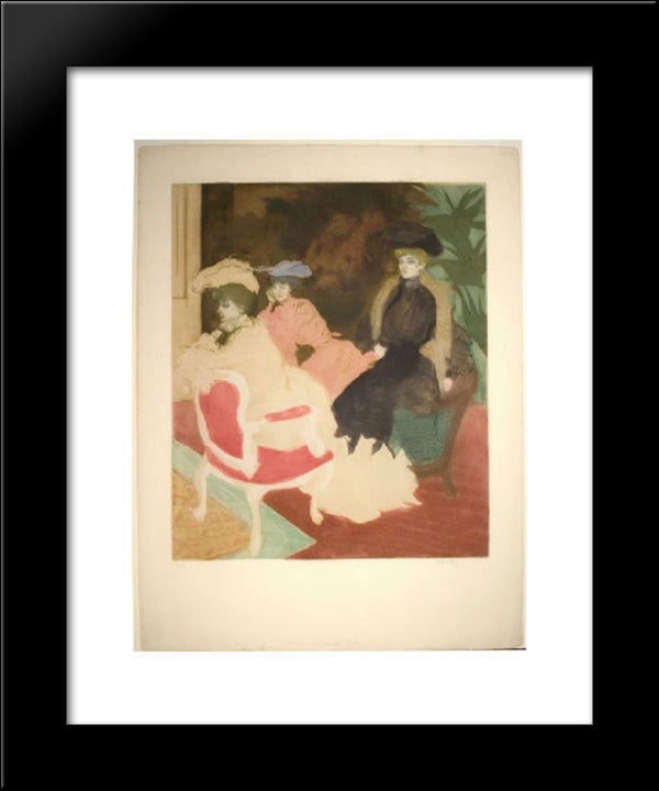 Comedy Of Society 20x24 Black Modern Wood Framed Art Print Poster by Villon, Jacques