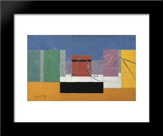 Ferme Normande 20x24 Black Modern Wood Framed Art Print Poster by Villon, Jacques