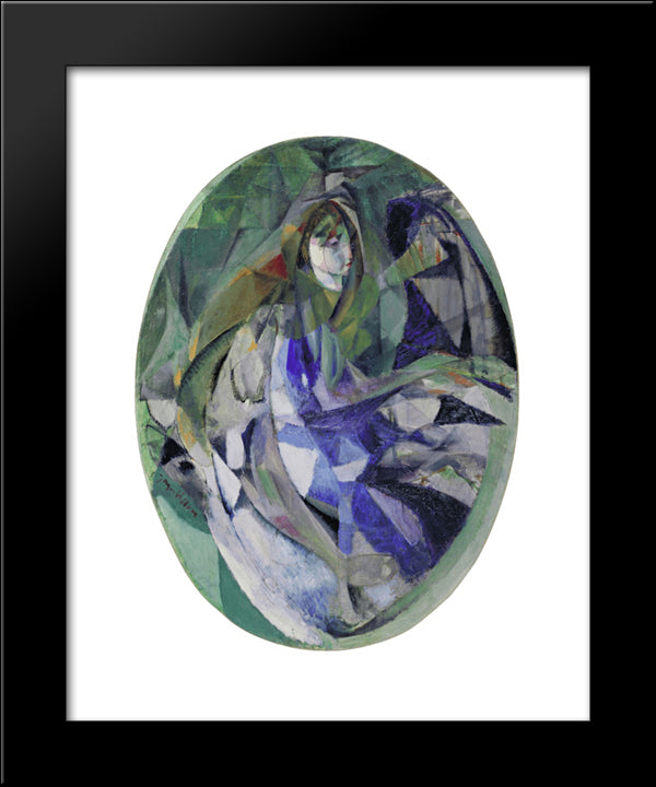 Girl At The Piano (Fillette Au Piano) 20x24 Black Modern Wood Framed Art Print Poster by Villon, Jacques