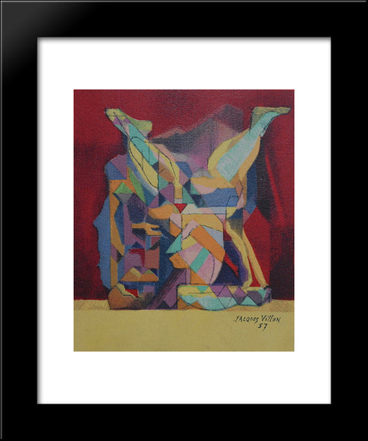 La Lutte 20x24 Black Modern Wood Framed Art Print Poster by Villon, Jacques