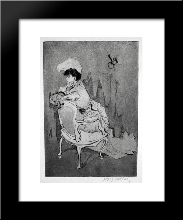 La Parisienne 20x24 Black Modern Wood Framed Art Print Poster by Villon, Jacques