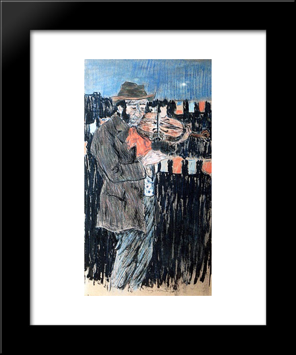 Le Violeniste 20x24 Black Modern Wood Framed Art Print Poster by Villon, Jacques