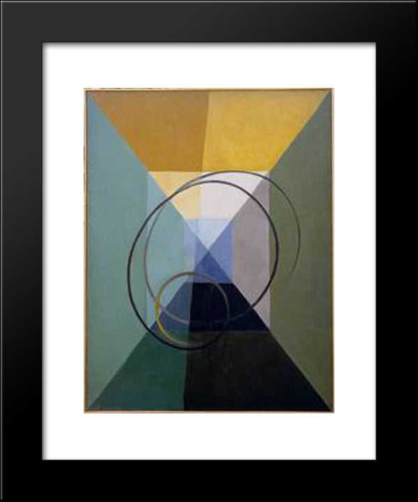 L'Espace 20x24 Black Modern Wood Framed Art Print Poster by Villon, Jacques