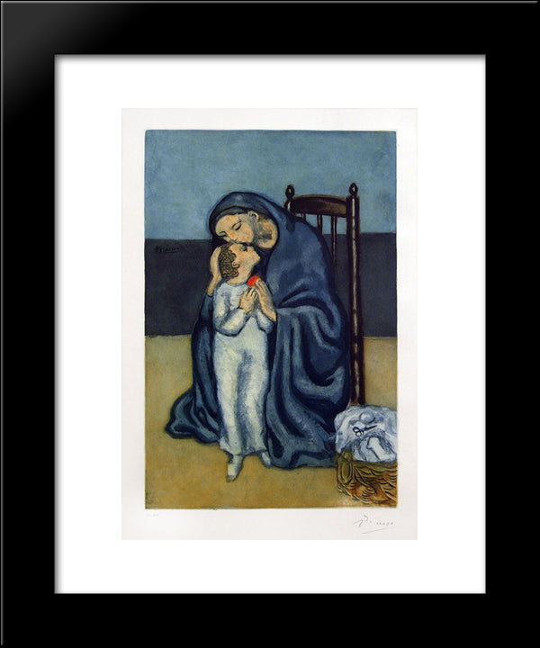 Maternite (After Picasso) 20x24 Black Modern Wood Framed Art Print Poster by Villon, Jacques