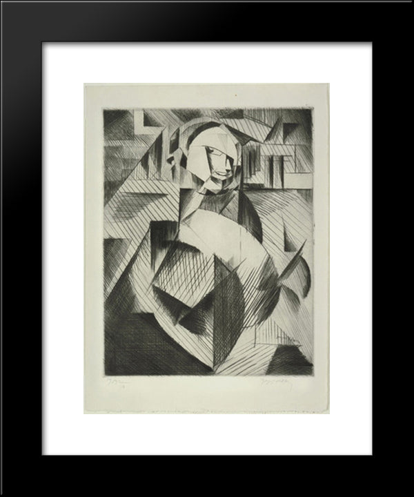 Portrait Of An Actor (Felix Barre) 20x24 Black Modern Wood Framed Art Print Poster by Villon, Jacques