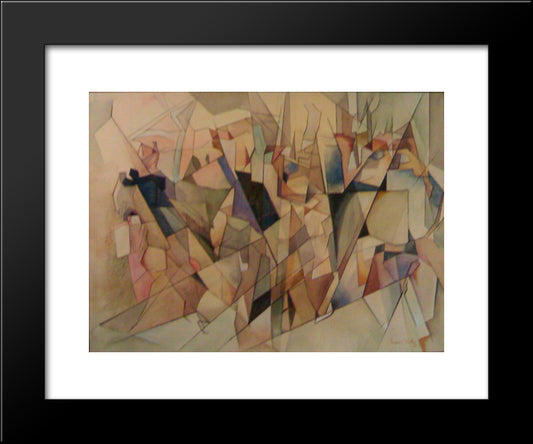 Soldats En Marche 20x24 Black Modern Wood Framed Art Print Poster by Villon, Jacques