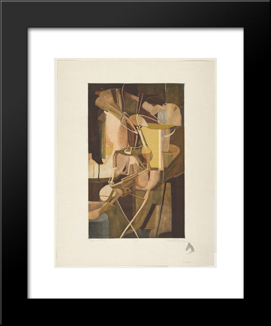 The Bride, After Duchamp 20x24 Black Modern Wood Framed Art Print Poster by Villon, Jacques