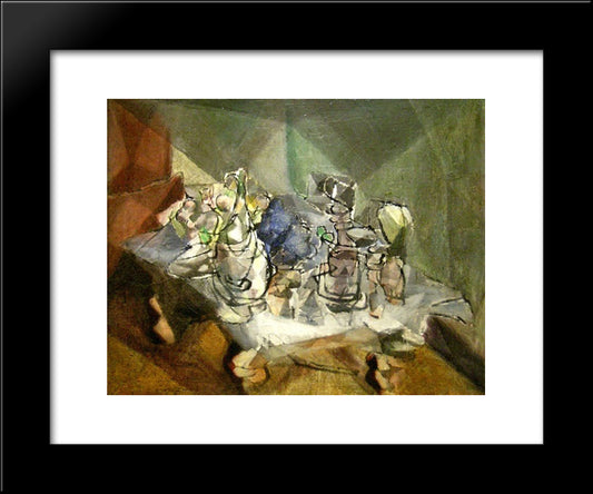 The Dining Table 20x24 Black Modern Wood Framed Art Print Poster by Villon, Jacques