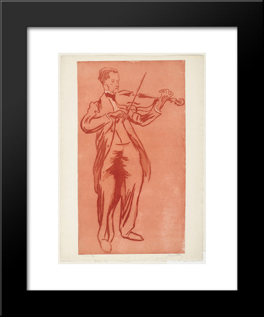 The Violinist (Le Violoniste Supervielle) 20x24 Black Modern Wood Framed Art Print Poster by Villon, Jacques