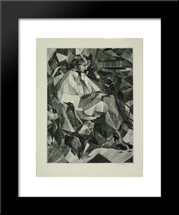 Yvonne D. In Profile (Yvonne D. De Profil) 20x24 Black Modern Wood Framed Art Print Poster by Villon, Jacques