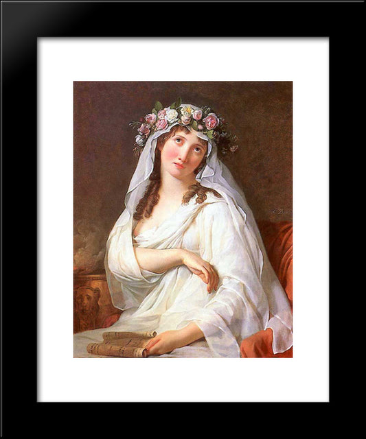 A Vestal Virgin Crowned With Flowers 20x24 Black Modern Wood Framed Art Print Poster by David, Jacques Louis