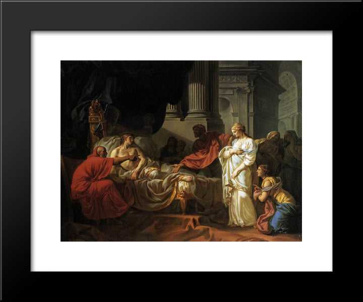 Antiochus And Stratonice 20x24 Black Modern Wood Framed Art Print Poster by David, Jacques Louis