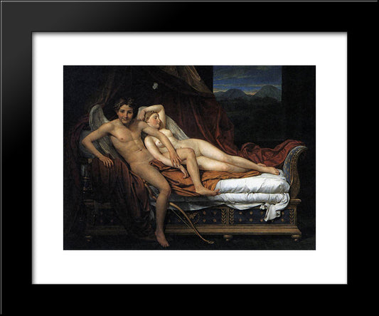 Cupid And Psyche 20x24 Black Modern Wood Framed Art Print Poster by David, Jacques Louis