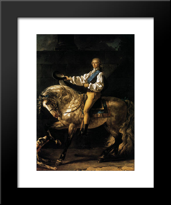 Equestrian Portrait Of Stanislas Kostka Potocki 20x24 Black Modern Wood Framed Art Print Poster by David, Jacques Louis