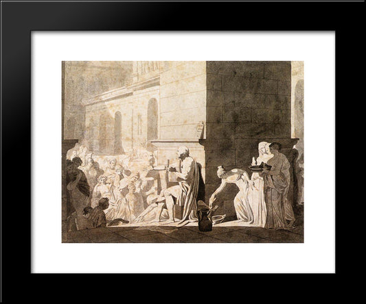 Homer Reciting His Verses To The Greeks 20x24 Black Modern Wood Framed Art Print Poster by David, Jacques Louis