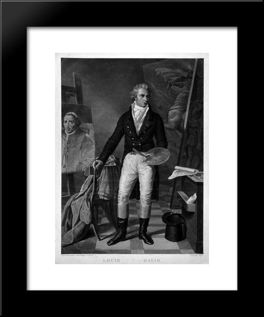 Jacques Louis David In His Workshop 20x24 Black Modern Wood Framed Art Print Poster by David, Jacques Louis