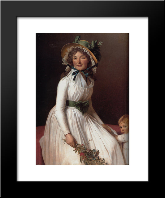 Madame Pierre Seriziat (Nee Emilie Pecoul) With Her Son, Emile 20x24 Black Modern Wood Framed Art Print Poster by David, Jacques Louis