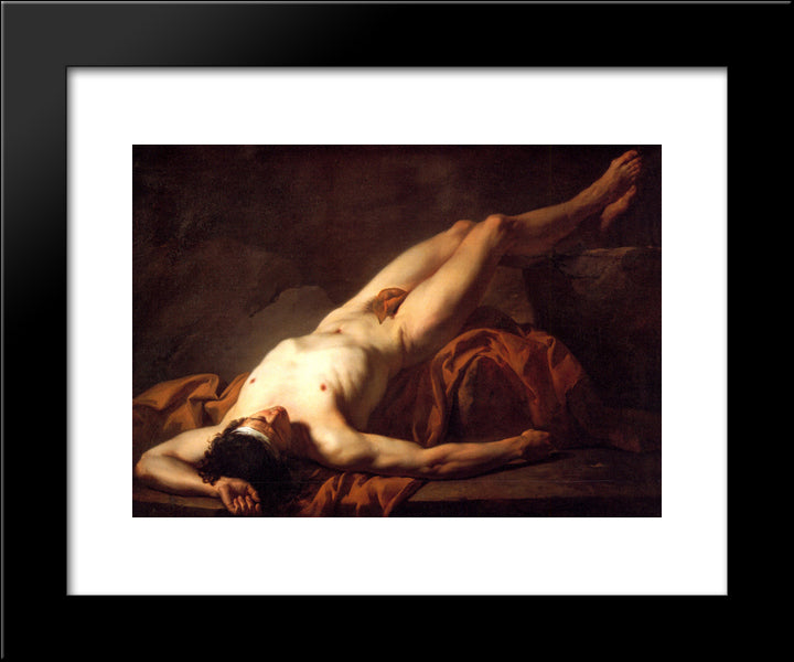 Male Nude Known As Hector 20x24 Black Modern Wood Framed Art Print Poster by David, Jacques Louis