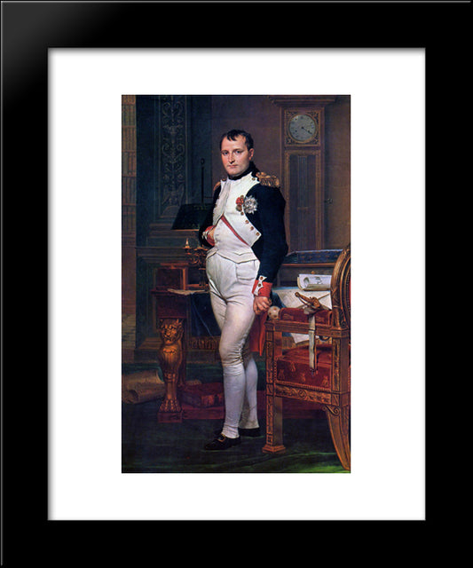 Napoleon Bonaparte In His Study At The Tuileries 20x24 Black Modern Wood Framed Art Print Poster by David, Jacques Louis